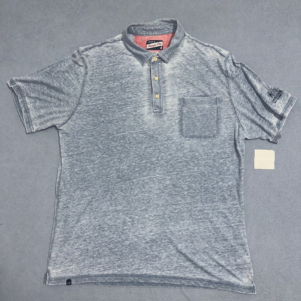 Johnnie O Hangin Out Golf Club Polo Shirt Short Sleeves Blue Mens Size Large